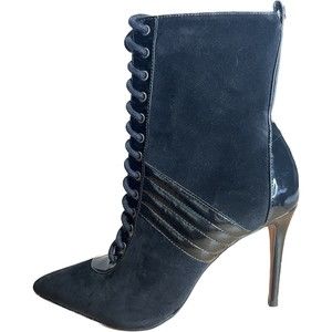 Santa Lolla Brazillian Black Suede Lace-up Bootie Size 10B